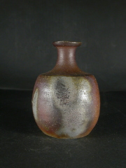 備前焼　登窯　備前焼物故作家　西川　政美　共箱付桟切・黄ゴマ徳利２