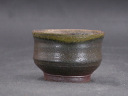 備前焼　登窯　備前焼中堅作家　森　神仙　黄ゴマぐい呑１