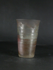 備前焼　登窯　備前焼作家　豊安　桟切・黄黄ゴマビール他グラス４
