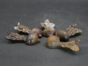 備前焼　登窯　備前焼窯元　清麻呂窯　藤尾　高徳　紙箱付き黄ゴマ蕪箸置５個組１
