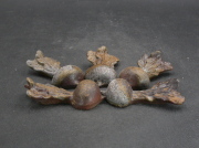 備前焼　登窯　備前焼窯元　清麻呂窯　藤尾　高徳　紙箱付き黄ゴマ蕪箸置５個組１