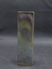 備前焼　登窯　備前焼物故作家　二代小山　一草　桟切・黄ゴマ四方筒花入２