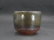 備前焼　登窯　備前焼中堅作家　大谷　敬二郎　四方桟共箱付き黄ゴマ抹茶茶碗１