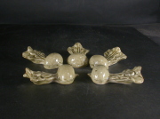 虫明焼　長船窯　岡部　紫山　紙共箱付き虫明蕪箸置き５個組１