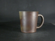 備前焼　穴窯　備前焼若手作家　藤見　俊一　黄ゴマ手付きカップ２