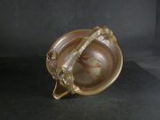 備前焼　登窯　備前焼中堅作家　竹内　靖之（山本）　最新作黄ゴマ蟹飾り竹節手付き酒注６