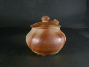 備前焼　備前焼中堅作家　竹内　靖之（山本）　最新作蟹付き緋襷蓋物５