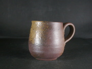 備前焼　登窯　備前焼中堅作家　竹内　靖之（山本）　最新作黄ゴマ手付きカップ５