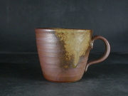 備前焼　登窯　備前焼中堅作家　竹内　靖之（山本）　最新作黄ゴマ手付きカップ８