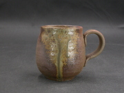 備前焼　登窯　備前焼中堅作家　竹内　靖之（山本）　最新作黄ゴマ手付きカップ６