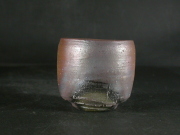 月間特価品　備前焼　登窯　備前焼中堅作家　竹内　靖之（山本）　最新作黒・黄ゴマぐい呑２２