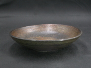 備前焼　備前焼中堅作家　竹内　靖之（山本）　２０センチ最新作金彩・黄ゴマ浅鉢２