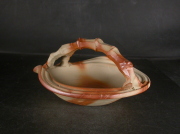 備前焼　備前焼中堅作家　竹内　靖之（山本）　最新作竹節手付き緋襷皿５