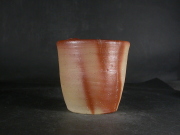 備前焼　備前焼中堅作家　竹内　靖之（山本）　最新作蟹付き緋襷フリーカップ２０
