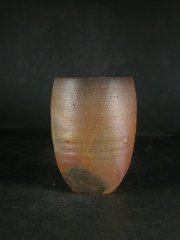 備前焼　登窯　備前焼中堅作家　竹内　靖之（山本）　最新作金彩・焦げ茶のゴマビール他グラス２３