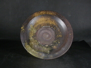 備前焼　登窯　備前焼中堅作家　竹内　靖之（山本）　最新作１６．８センチ黄ゴマ皿１３