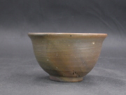 備前焼　備前焼中堅作家　竹内　靖之（山本）　最新作金彩・焦げ茶のゴマ青備前飯茶碗４