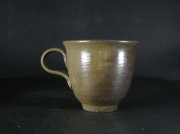 備前焼　備前焼中堅作家　竹内　靖之（山本）　最新作金彩・黄ゴマ手付きカップ１０