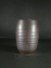 備前焼　登窯　備前焼中堅作家　竹内　靖之（山本）　最新作焦げ茶のゴマビール他グラス２９