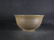 備前焼　備前焼中堅作家　竹内　靖之（山本）　最新作少し小振りな金彩・焦げ茶のゴマ青備前飯茶碗６