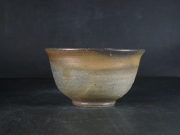 備前焼　備前焼中堅作家　竹内　靖之（山本）　最新作金彩・焦げ茶のゴマ青備前飯茶碗６