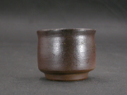 備前焼　登窯　備前焼女流作家　竹内　千恵（山本）　最新作黄ゴマぐい呑１