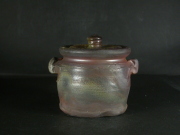 備前焼　登窯　備前焼中堅作家　竹内　靖之（山本）　最新作桟切・黄ゴマ耳付き蓋物４