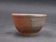 備前焼　登窯　備前焼中堅作家　竹内　靖之（山本）　最新作焦げ茶のゴマ緋ぐい呑２７