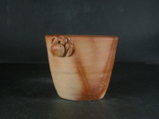 備前焼　備前焼中堅作家　竹内　靖之（山本）　最新作蟹付き緋襷フリーカップ１２