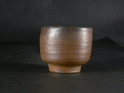 備前焼　登窯　備前焼女流作家　竹内　千恵（山本）　最新作黄ゴマぐい呑２