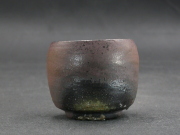 前焼　登窯　備前焼中堅作家　竹内　靖之（山本）　最新作黄・黒ゴマぐい呑２９