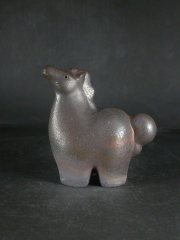 備前焼　登窯　備前焼中堅作家　竹内　靖之（山本）　最新作来年の干支黄ゴマ馬置物４
