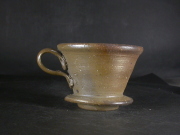 備前焼　登窯　備前焼中堅作家　竹内　靖之（山本）　最新作金彩・黄ゴマコーヒードリッパー６