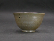 備前焼　備前焼中堅作家　竹内　靖之（山本）　最新作金彩・焦げ茶のゴマ青備前飯茶碗７