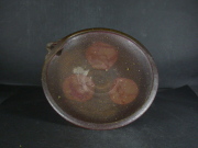 備前焼　登窯　備前焼中堅作家　竹内　靖之（山本）　最新作１８センチ黄ゴマ片口皿２１