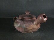 備前焼　登窯　備前焼中堅作家　竹内　靖之（山本）　最新作黄ゴマ面取り横手急須１