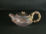 月間特価品　備前焼　登窯　備前焼中堅作家　竹内　靖之（山本）　最新作金彩・黄ゴマ竹節後ろ手宝瓶２