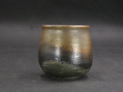 備前焼　登窯　備前焼中堅作家　竹内　靖之（山本）　最新作金彩・窯変湯呑・フリーカップ４