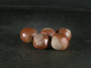 備前焼　備前焼中堅作家　片岡　聖観　緋襷備前玉５個組１