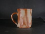 備前焼　備前焼中堅作家　片岡　聖観　 緋襷手付きカップ３