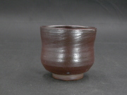処分品　備前焼　登窯　備前焼中堅作家　片岡　聖観　黄ゴマ湯呑１２