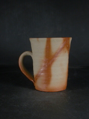 備前焼　備前焼中堅作家　片岡　聖観　 緋襷手付きカップ・ビアジョッキ６
