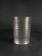 備前焼　登窯　備前焼中堅作家　片岡　聖観　 黄ゴマビール他グラス３