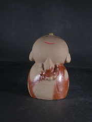 備前焼　備前焼中堅作家　片岡　聖観　 緋襷お地蔵様置物２