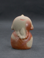 備前焼　備前焼中堅作家　片岡　聖観　 緋襷お地蔵様置物２