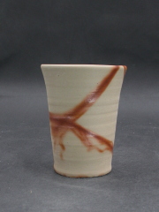 処分品　備前焼　備前焼中堅作家　片岡　聖観　緋襷ビール他グラス３８