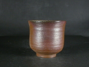 処分品　備前焼　登窯　備前焼中堅作家　片岡　聖観　黄ゴマ湯呑１７