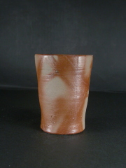 処分品　備前焼　備前焼中堅作家　片岡　聖観　 緋襷ビール他グラス４３