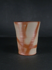 処分品　備前焼　備前焼中堅作家　片岡　聖観　 緋襷ビール他グラス４３