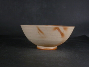 備前焼　備前焼中堅作家　片岡　聖観　緋襷飯茶碗３０